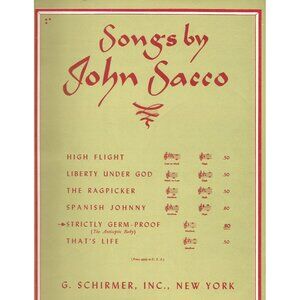 Strictly Germ-Proof Sheet Music 1941 John Sacco Arthur Guiterman Schirmer
